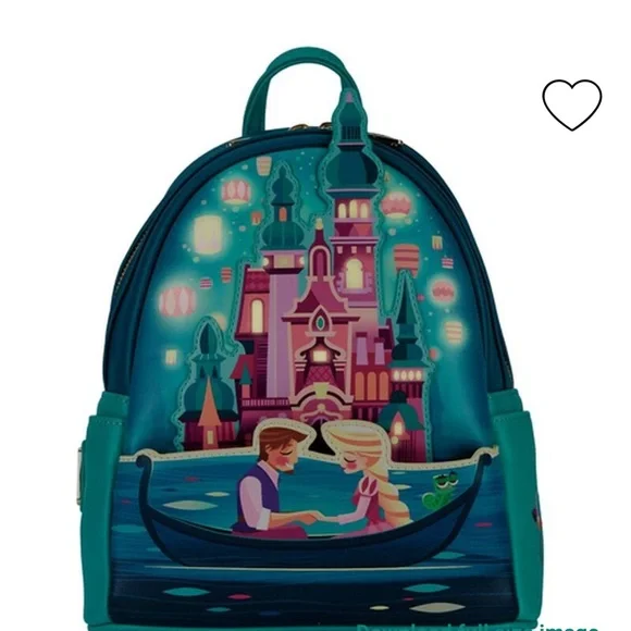 NWT Loungefly DisneyTangled Rapunzel Glow inthe DarkCastle Mini Backpack - Picture 7 of 8